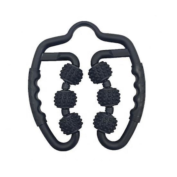 Oppgradert Six Round Trigger Point Skumrulle for Dyp Muskelmassasje Smertelindring for Kaviar Ben Arm Svart