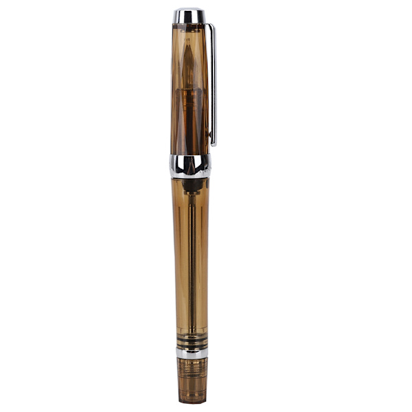 Stor Kapacitet Fyldepen Transparent Business Skrivepen Kontor Skoleartikler 0,5 mm Nib Transparent Brun