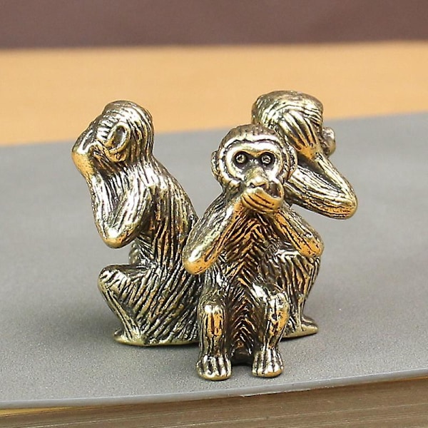 De 3 Lille Abefigurer, Dekorativ figur 3 vise aber, Statue af visdomsabe