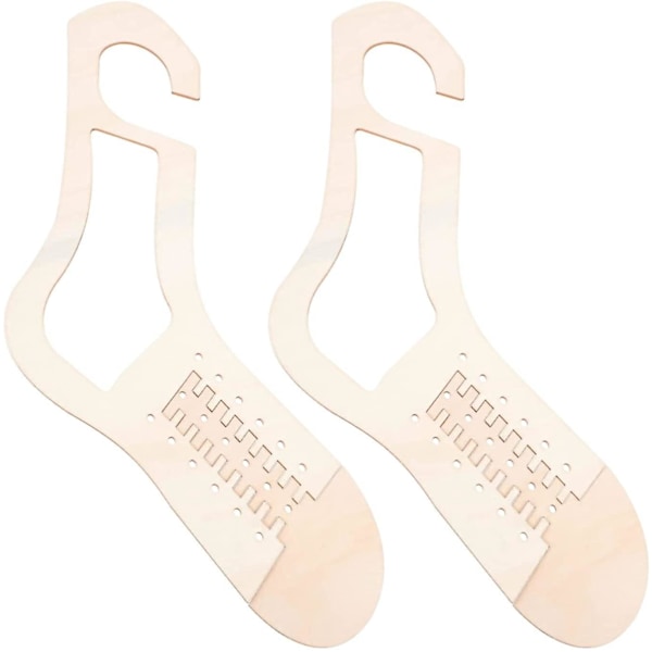 1 Par Sockblockare Naturträ Handstickade Sockformar Strumpsträckare Stickade Strumpor Mall för Stickning Virkning Strumpor Stickare Gåva Ljusbrun