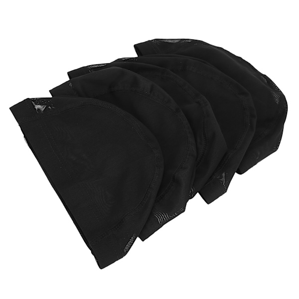 5 st cap Sträckbar nylon andningsbar cap för långt kort rakt lockigt hår