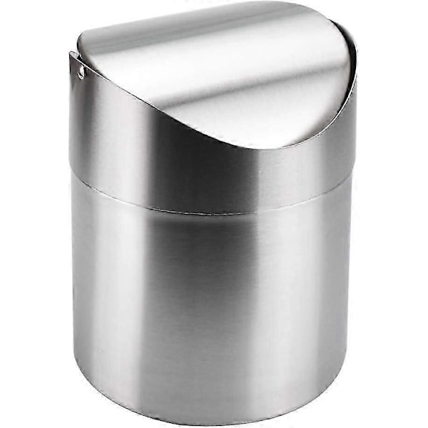 Mini Skrivbordskorg med Lock, Papperskorg Liten Skrivbordskorg Inomhus Soptunnor för Skrivbord Kontor Badrum Kök Avfallsbehållare (12 * 12 * 16.5CM)_SZXM