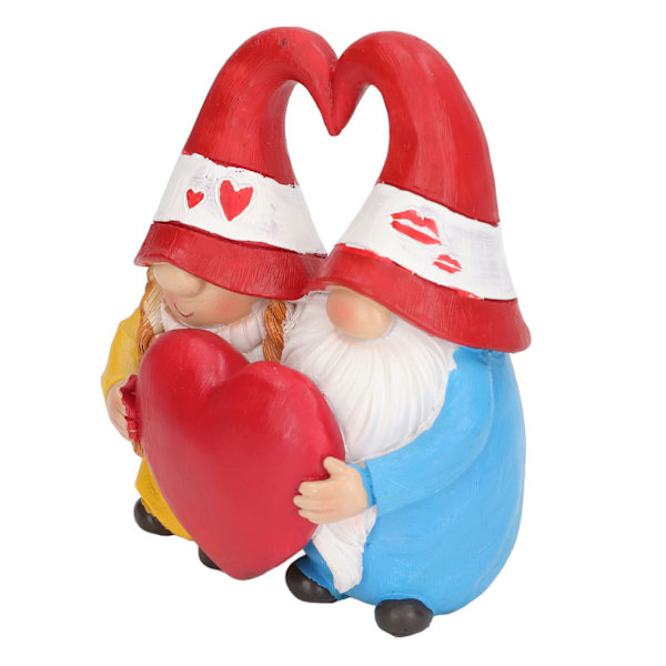 Gnomparstaty for par - Utsøkt vanntett og fargeekte harpiks gnompynt for hage og bakgård