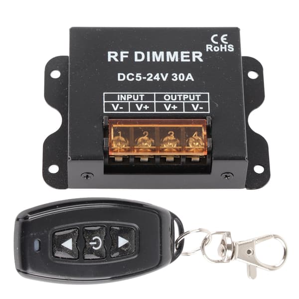 LED Enkelfarget Dimmerkontroller 3 Taster RF Stor Strøm Trådløs Fjernkontroll