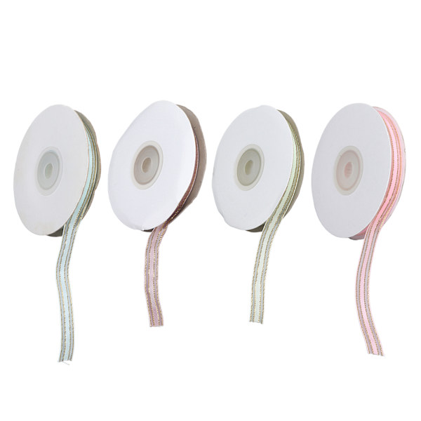 4 st 9 mm transparent chiffongband i polyester, dekorativt band för presentinslagning
