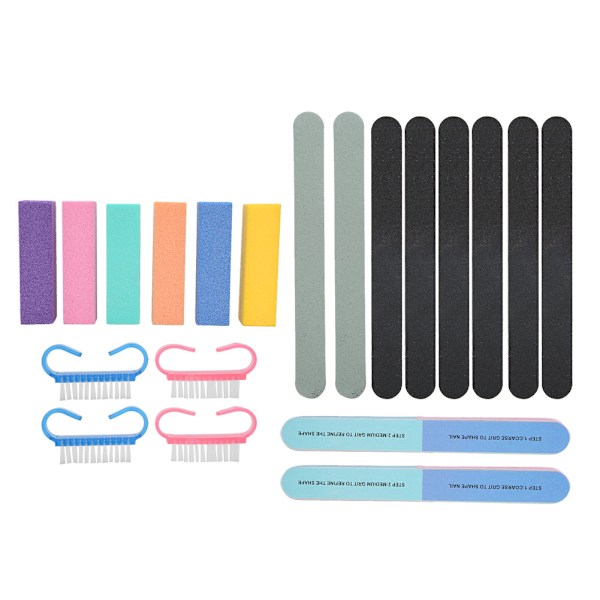 20 st Nail Files Professionell Nagelkonst Slipning Fil Poleringsbuffer Manikyrset