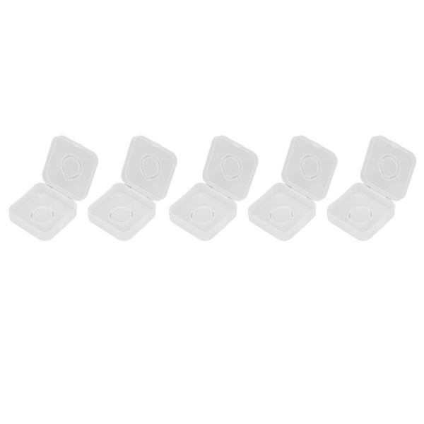 5 stk. Pudder Puff Opbevaringsboks Holder Transparent Hvid Åndbar Støvtæt Makeup Puff Container Etui