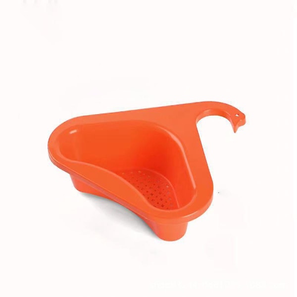 Förtjockat Triangel Diskställ, Svanformad Diskbänksil, Köksavlopp Förvaringsställ för Frukt, Grönsaker, Skräp, Rester (Orange)