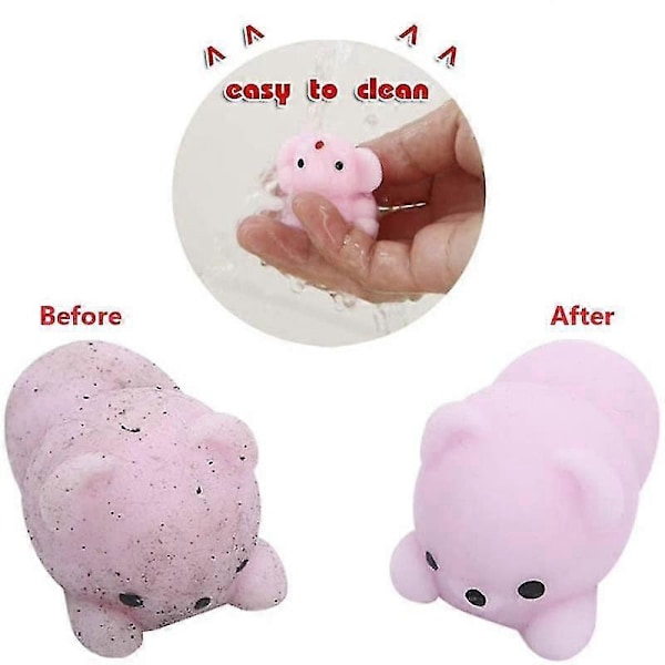 24 stk. Squishy Legetøj Sødt Dyr Antistress Bold Mochi Legetøj Stress Relief Legetøj