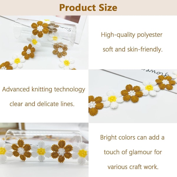 Brown Flower Lace Trim - Elegant og allsidig kant for DIY-klær og håndverk