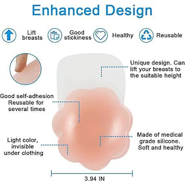 Usynlige brystblader - Løft brystene dine naturlig, 10 cm diameter