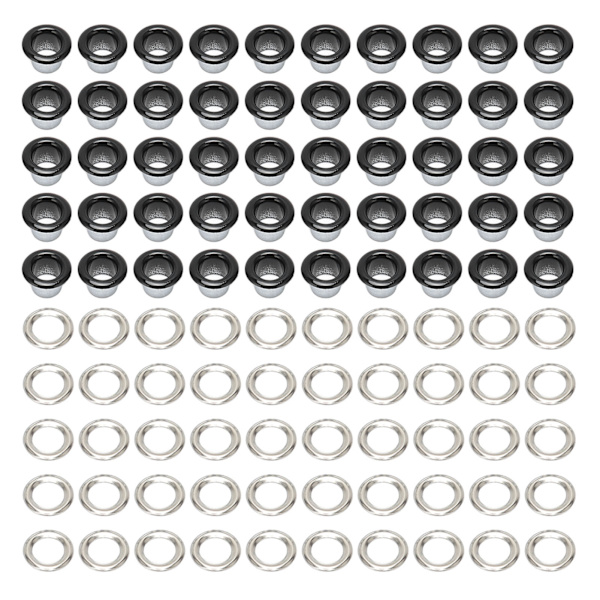 500 sett Grommet Kit 6 mm Rund Kobber Utsøkt Enkel å bruke Multi Purpose Eyelet Kit for reparasjonsdekorasjon DIY Glossy Black
