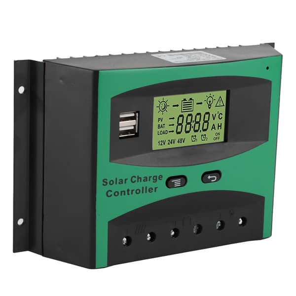 60A 12/24V Solarladeregulator Dobbel USB-port God Varmespredning Solcellepanel Intelligent Regulator