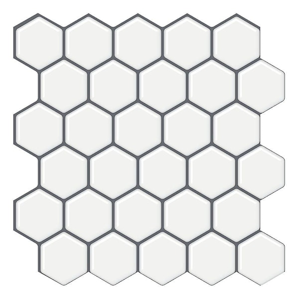 1 st självhäftande 3D väggplattor Hexagon Bakstycke Självhäftande för kök Badrum (30,5x 30,5cm)