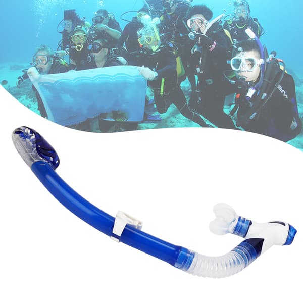 Valdykning Andningsrör Slang Professionell Torr Undervatten Snorkling Utrustning Blå