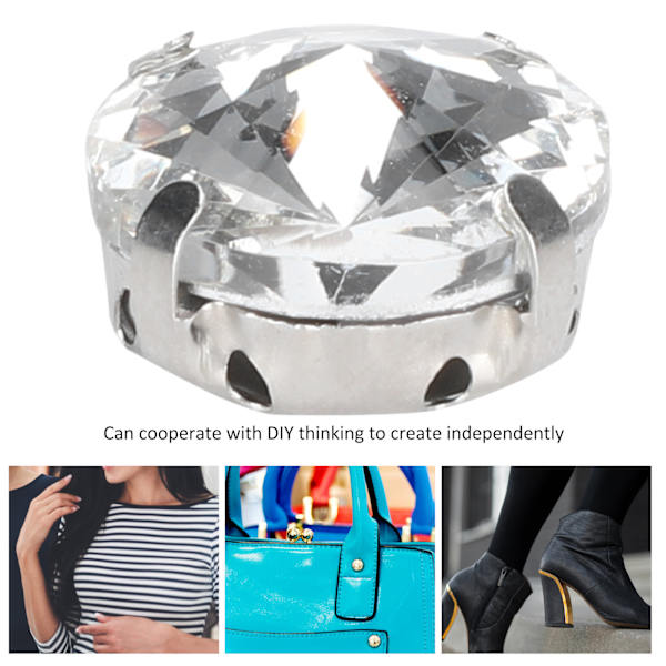 Skinnende rhinestone skodekorasjon - 20 stk (15 mm rund form)