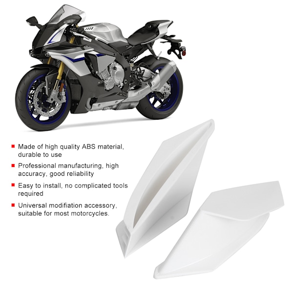 Motorcykel Aerodynamiska Winglets Spoiler Vinge Universell Modifieringstillbehör Vit