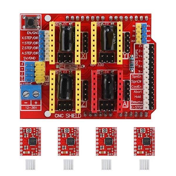 Witbot CNC Shield Expansion Board+drv8825 Stepper Motor Driver+Heat Sink for Arduino V3 Engrave
