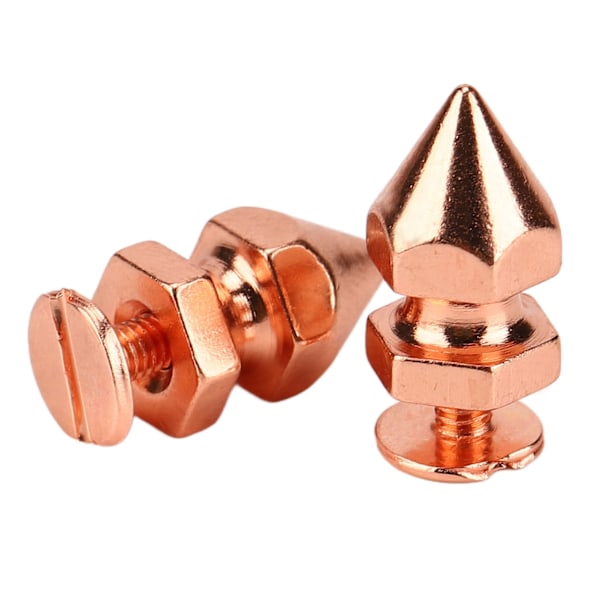 100 set spikade koner spik nitar roséguld hög hårdhet skruv bak nitar spikar kit för DIY kläder väskor skor 8x14mm