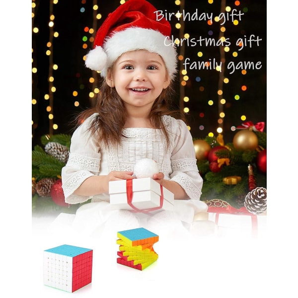 Smooth 7x7 Speed ​​Magic Cube Stickerless - Brain Teaser Leke for strømpefyll