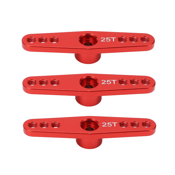 3 st 25T aluminiumlegering RC servoarmhorn lång typ för 1/10 fjärrkontrollbil uppgraderingsdel röd