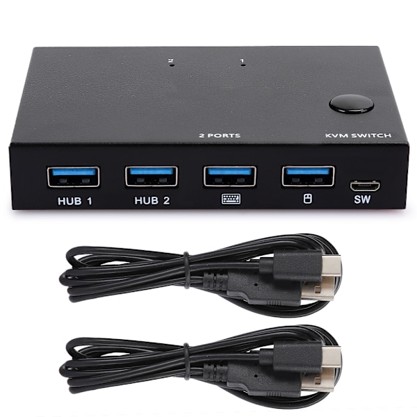 HDMI-splitter og -svitsj, datatilbehør, 4K, 2-i-1-ut, USB, svart, for mus/tastatur