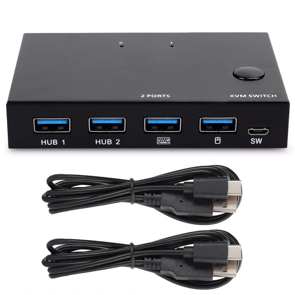 HDMI Splitter Switcher Computertilbehør 4K 2-ind-1-ud USB Sort til Mus / Tastatur Sort