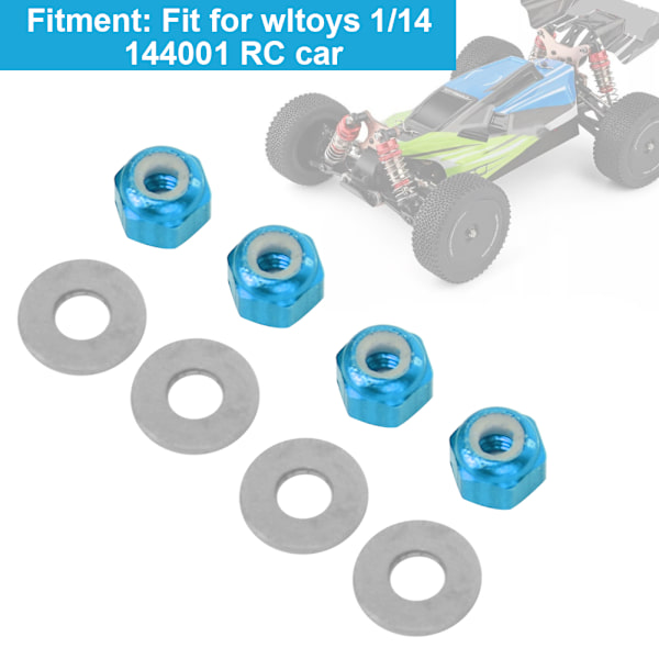 Hjulmutterlås för wltoys 1/14 144001 RC-bil Uppgraderingstillbehör Blå A949-49R