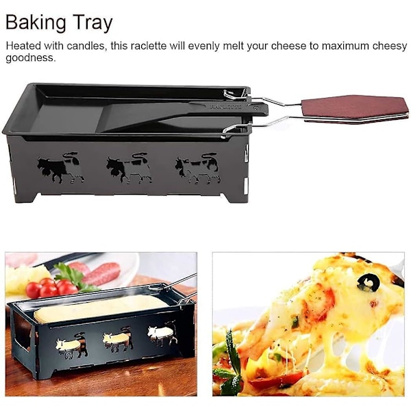 Mini Raclette Set, Portabel Non-Stick Ost Raclette Rotaster Kompakt Spis Bakplåt Set Kök Hem Grillverktyg