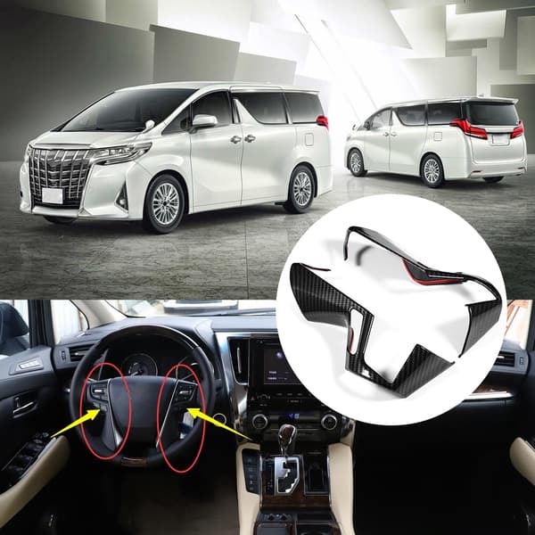 2 st. dekorationsskydd för rattpanel, passar till Toyota Alphard VELLFIRE 15-18