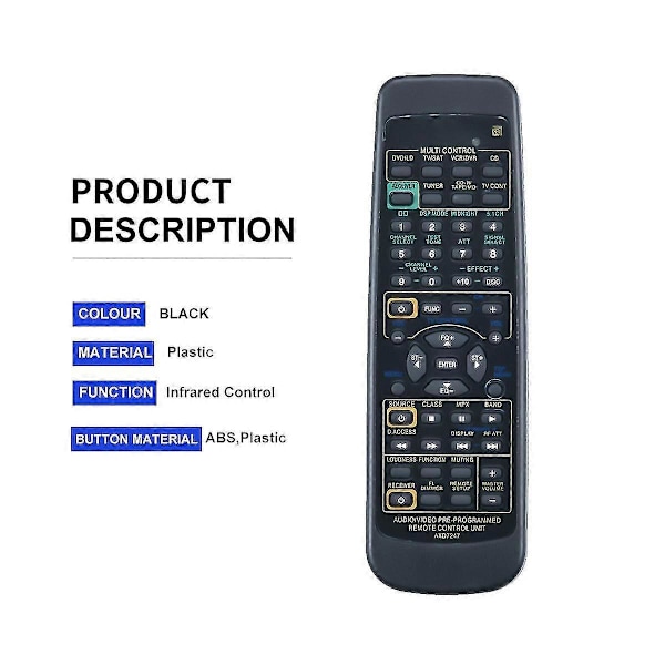 Fjernkontroll kompatibel med Pioneer Receiver AXD7247 R VSX-D510 VSX-D209 VSX-D409 D511 Vsx D510