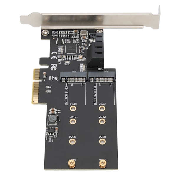 PCIe-laajennuskortti 3 SATA3.0-porttiin 2-porttinen M.2 elektroninen komponentti JMB585-siru