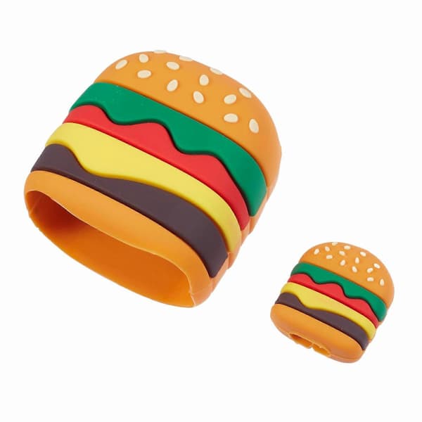 2 stk/sett Hamburgerbeskyttelsesdeksel for Apple iPhone 18/20W Laderbeskyttelse + Datakabelbeskyttelsesdeksel