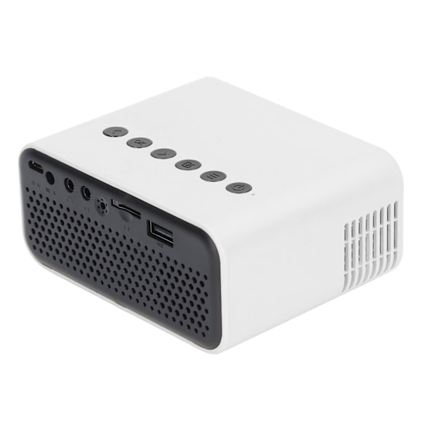 Miniprojektor Bærbar Mini Hjemmefilmprojektor HD LED Mikro Mobiltelefon Sammeskjermprojektor for bærbar PC TV Telefon Nettbrett Hvit EU-plugg 100-240V