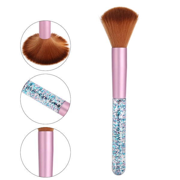Gradient Färg Hår Kristall Manikyr Nagelkonst Damm Borste Skönhet Makeup Borste Verktygssats (Brun)
