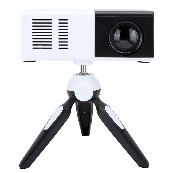 Miniprojektor bærbar sort og hvid LED-projektionsmaskine med stativ 100-240VEU-stik