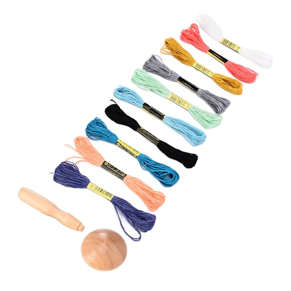 Broderigarn Set Verktyg Multifunktionell Färgglad Punchnål Broderikit