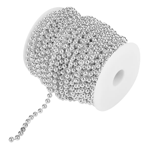 25 m/rulle Elektroplettering Perletråd Guirlande String DIY Bryllupsdekoration 6 mm (sølv)