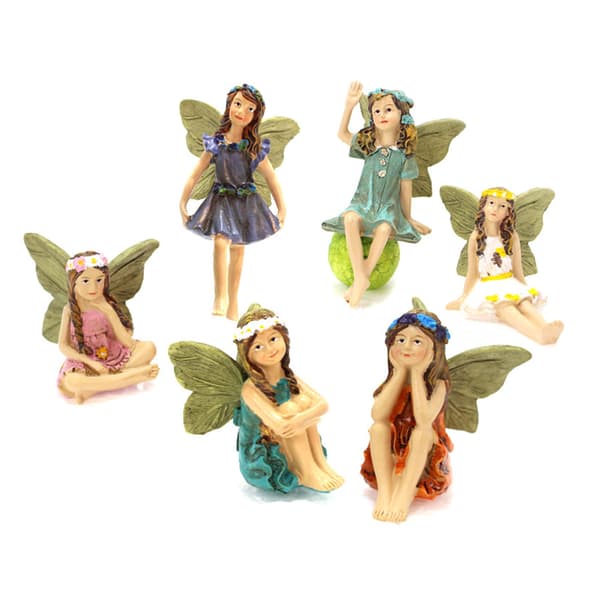 Mini fe-figurer søde klare mønster harpiks miniature fe-skulptur til fe-have tilbehør