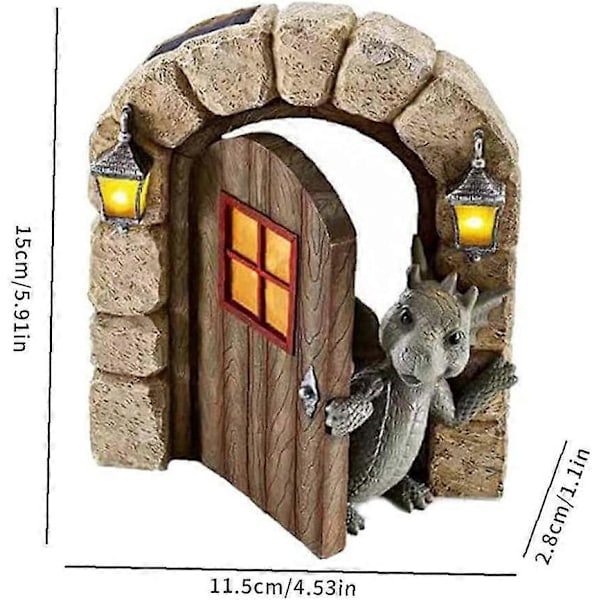 Harpiks Dinosaur Ornament Hage Meditasjon Drage Skulptur Statue Kunststatue for Hjem Hage Dekor