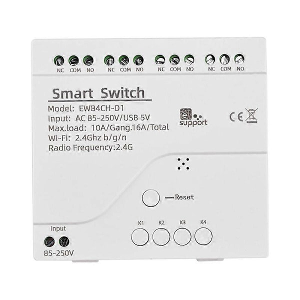 WiFi Bluetooth Switch Relæ Modul+Fjernbetjening 85-250V til Alexa