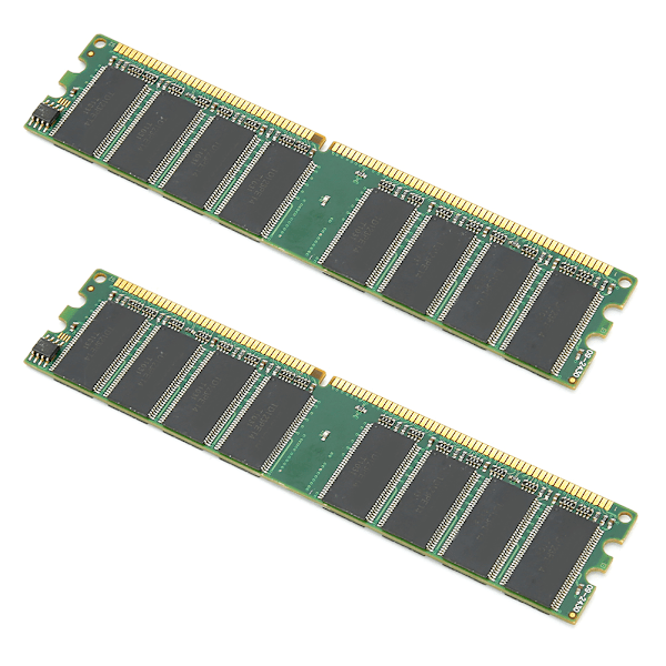2 st Minnesmoduler Desktop Full Kompatibel Dubbelsidig 16‑Korna DDR 1GB 226Mhz PC‑2100