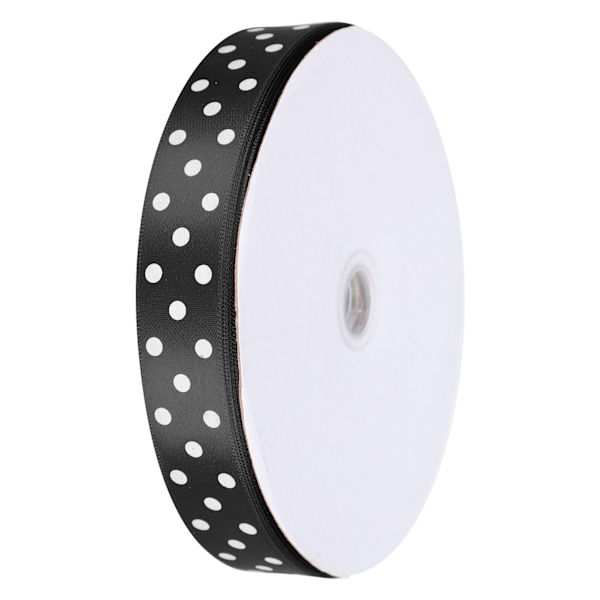Satinband med prickmönster, hårspännen, presentinslagning, slips, gör-det-själv-hantverksverktyg, 100 meter, 2,5 cm, svart