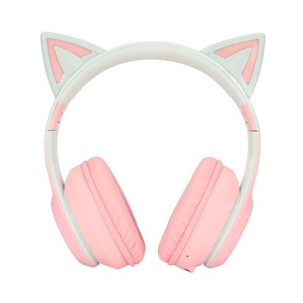 Cat Ear Bluetooth pelikuulokkeet Langattomat taitettavat musiikkikuulokkeet LED-valolla irrotettavalla mikrofonilla 3,5 mm kaapeli vaaleanpunainen