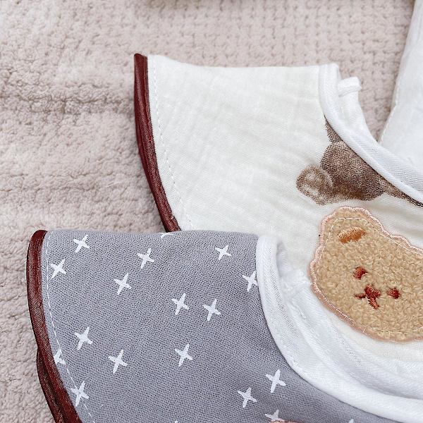 4-pack Unisex Baby Spädbarnshaklappar i Bomull, Justerbara, för Tandspottning