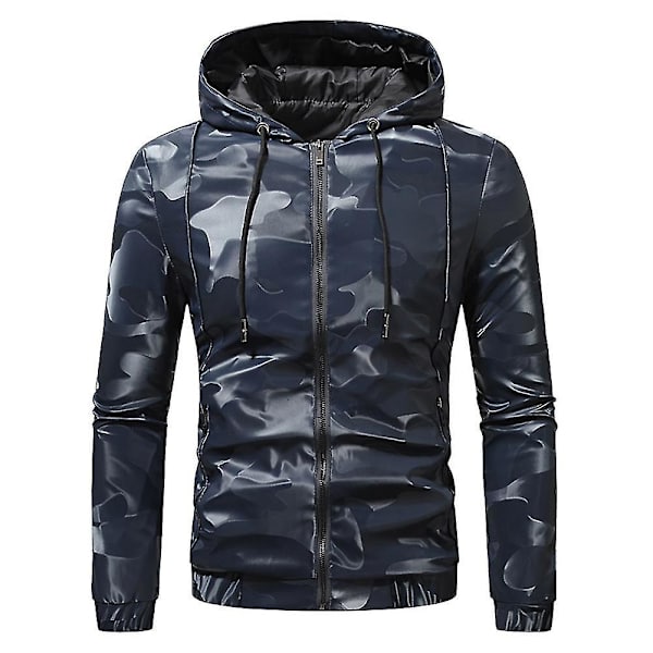 Kamuflasje hettegenser sportsjakke for menn XS blå