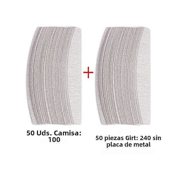 100 st Nagel Järnpapper med Avtagbart Metallhandtag Buffé 100/180 Dubbelsidig Manikyr Nagelkonst Fil Nagel Klippset 100-240 Grit