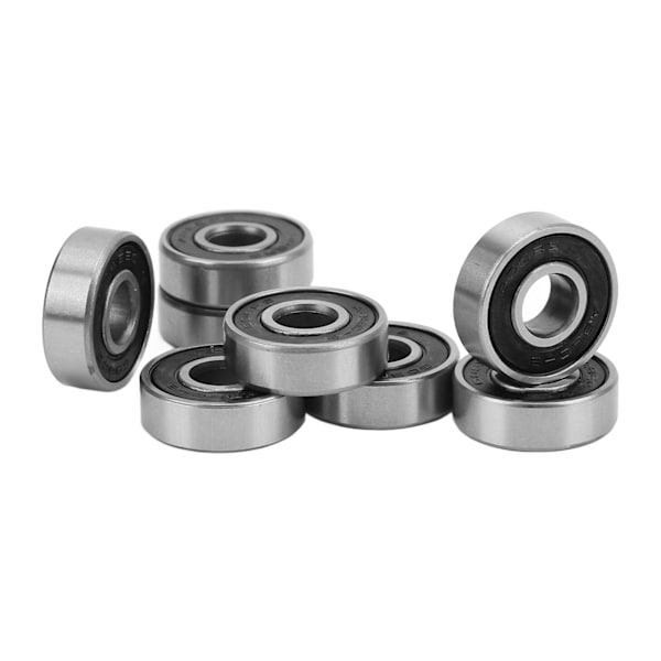 8 stk. 608RS ABEC 9 kuglelejer i kulstofstål, forseglede skateboardlejer 8x22x7mm til rulleskøjter, dansebrætter, sort