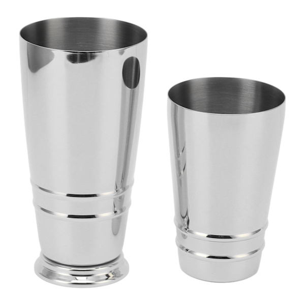Cocktail Shaker 304 Rustfrit Stål Glansfuld med Bund Opvaskemaskine Sikker Boston Shaker til Hjemmebar Sølv