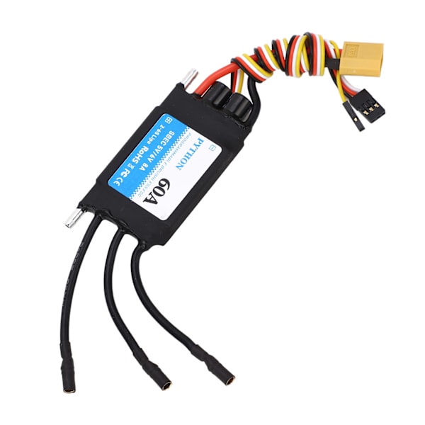 RC elektrisk fartskontroller 60A vanntett ESC for RC båt RC skipsmodell 5V 6V 8A svart